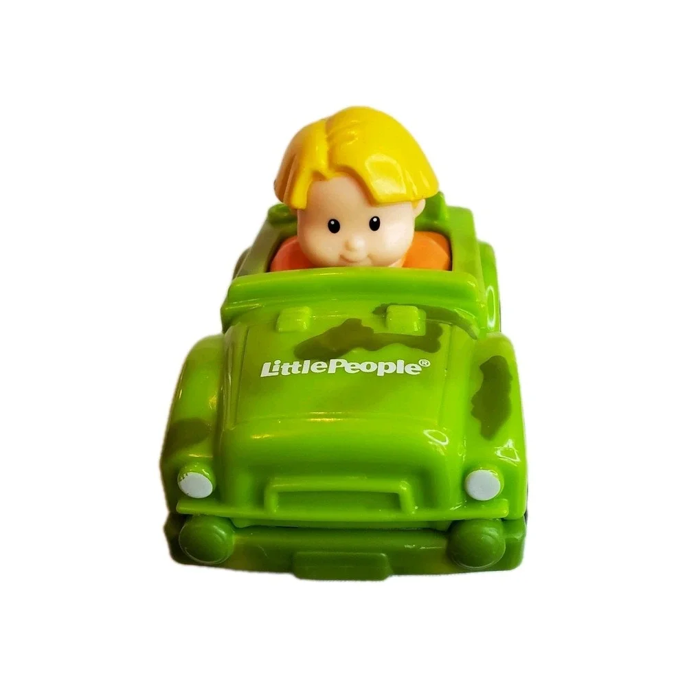 Fisher Price Little People Wheelies‎ Eddie In Camoflauge Jeep Vehicle Safari